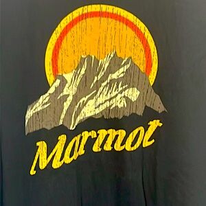 Marmot men’s size XL black long sleeve Tshirt with mountain graphic logo